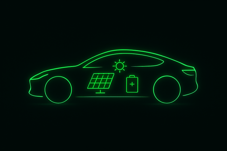 Coche eléctrico verde